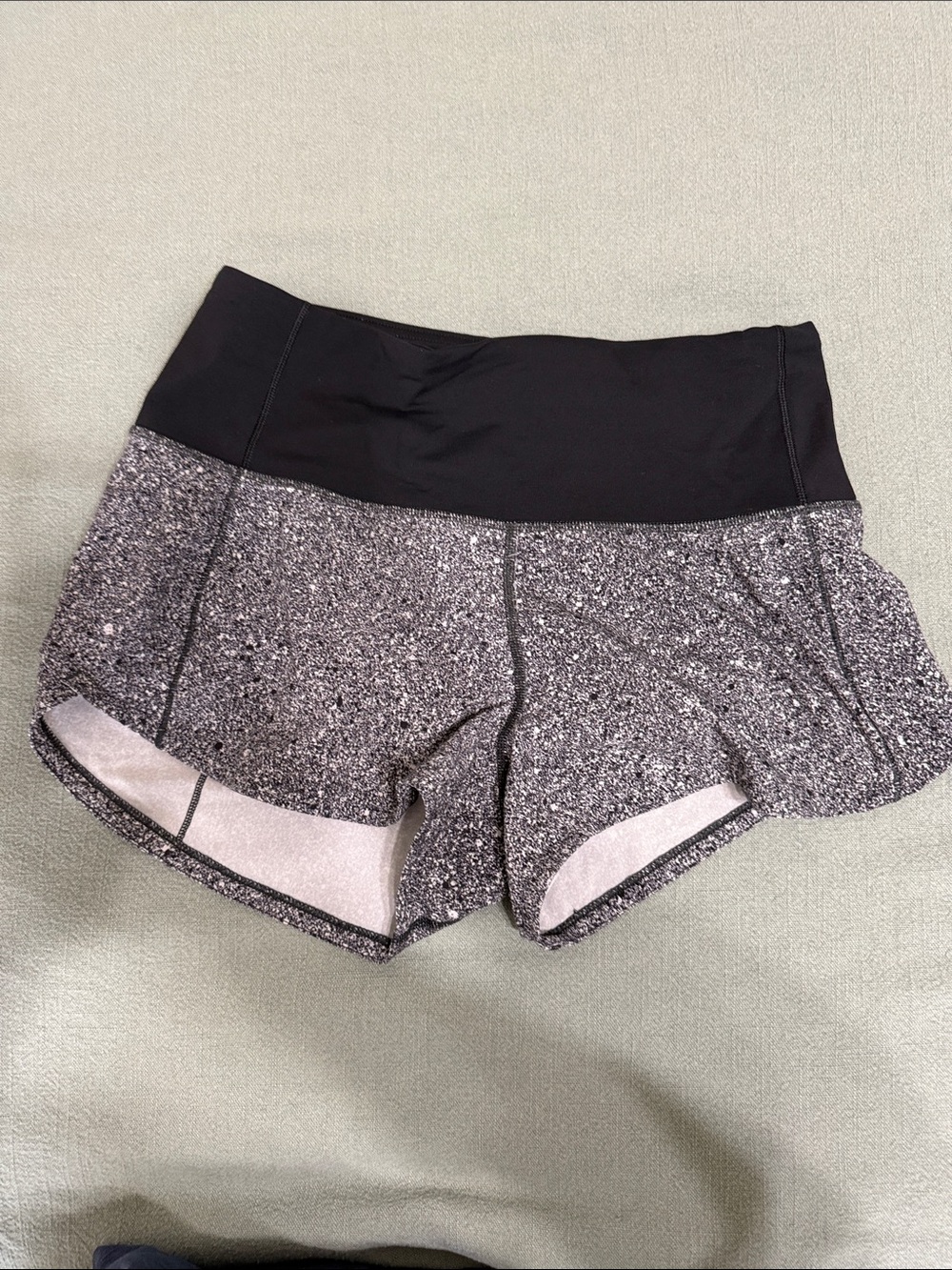 lululemon athletica Black Waistband Heather Gray Athletic Shorts
